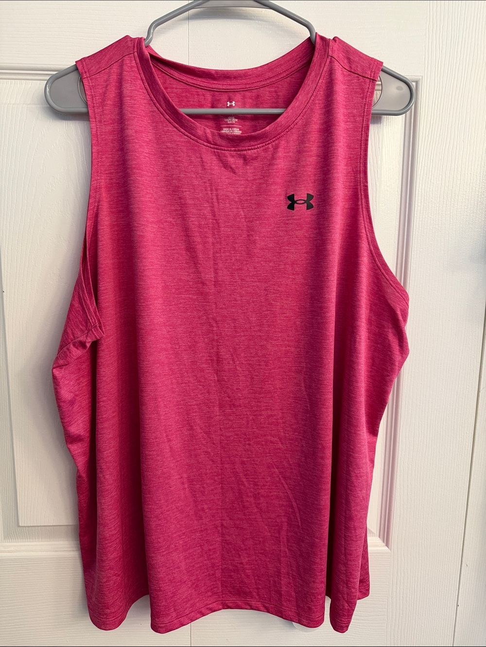 Under Armour Women's Muscle Tank Top - Hot Pink with Black Logo